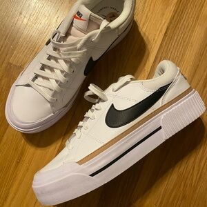 NEW Size 12 - Nike Court Legacy Lift Low White Hemp Womens